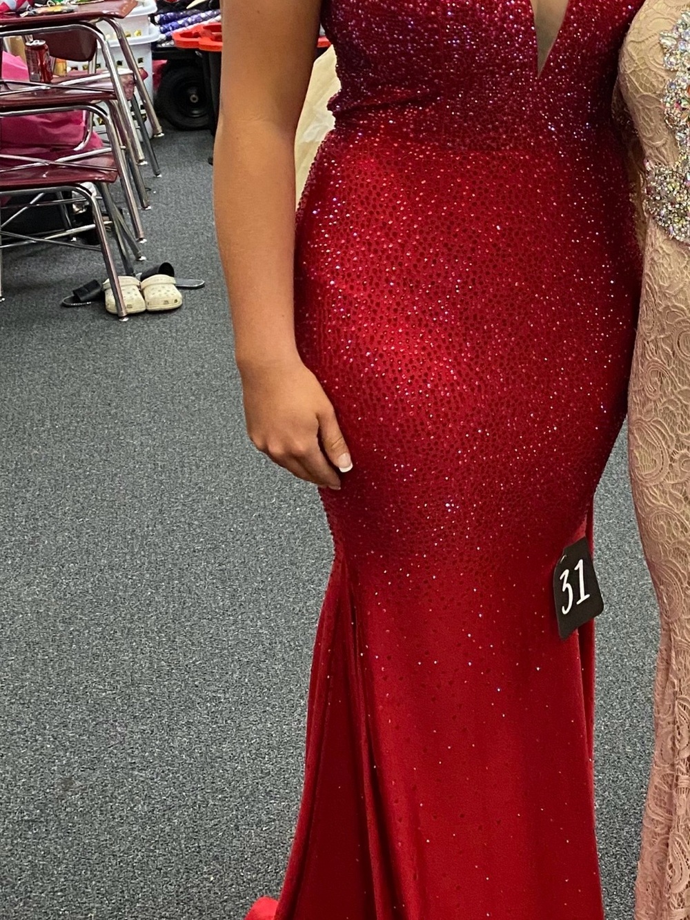 ellie wilde Vibrant Red Satin Evening Dress